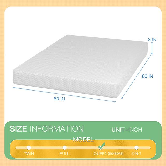 Furniture of America Forsythia DM708-Q 8" Queen Green Tea Gel Memory Foam IMAGE 2