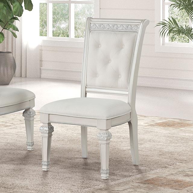 Furniture of America Stella Mia FM31000WH-SC-2PK Set Of 2 Side Chair IMAGE 1