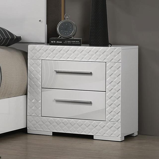 Furniture of America Whitby FM7216WH-N Nightstand IMAGE 1