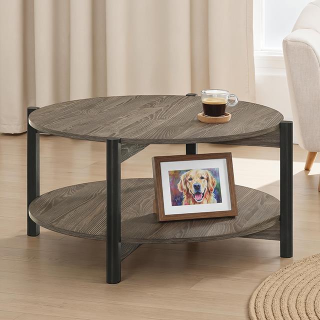 Furniture of America Hyde SL4200DG-CR Round Coffee Table IMAGE 1