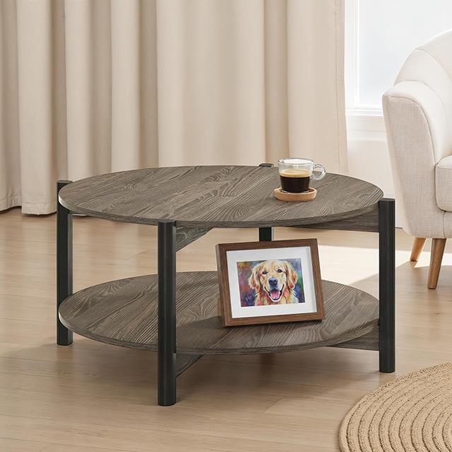 Furniture of America Hyde SL4200DG-CR Round Coffee Table IMAGE 2