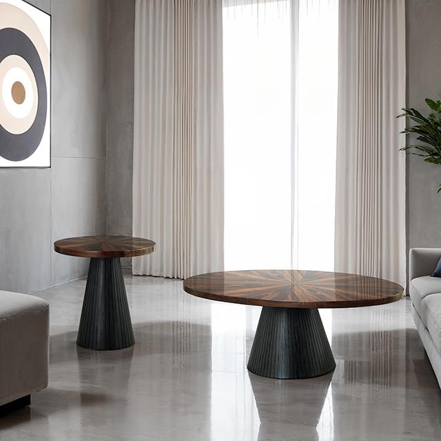 Furniture of America Surdal FM44005BK-CO-TABLE Oval Coffee Table IMAGE 2