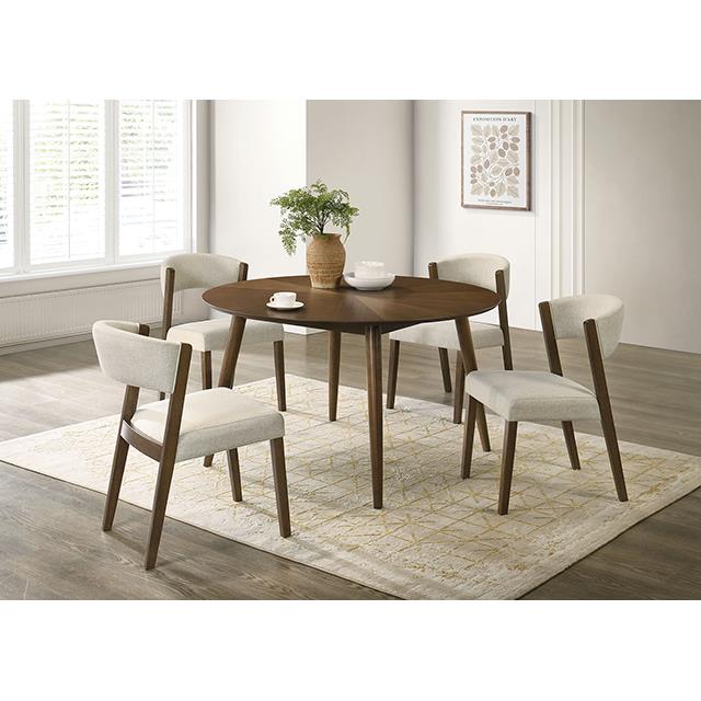 Furniture of America Raissa FM32011WN-RT Dining Round Table IMAGE 2