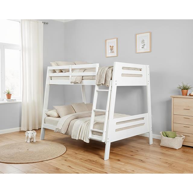 Furniture of America Kallen FM-BK206WH-TF-BED Twin/Full Bunk Bed IMAGE 2