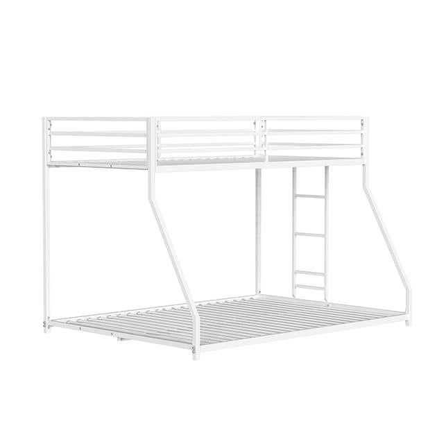 Furniture of America Rothwell FM-BK1200WH-TF Twin/Full Metal Bunk Bed IMAGE 2