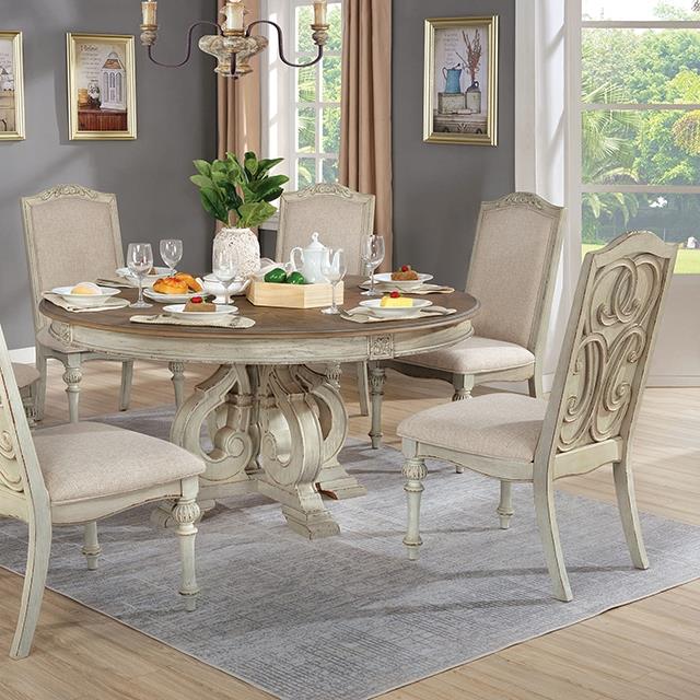 Furniture of America Arcadia CM3150WH-RT-7PC 7 Pc Dining Table Set IMAGE 1