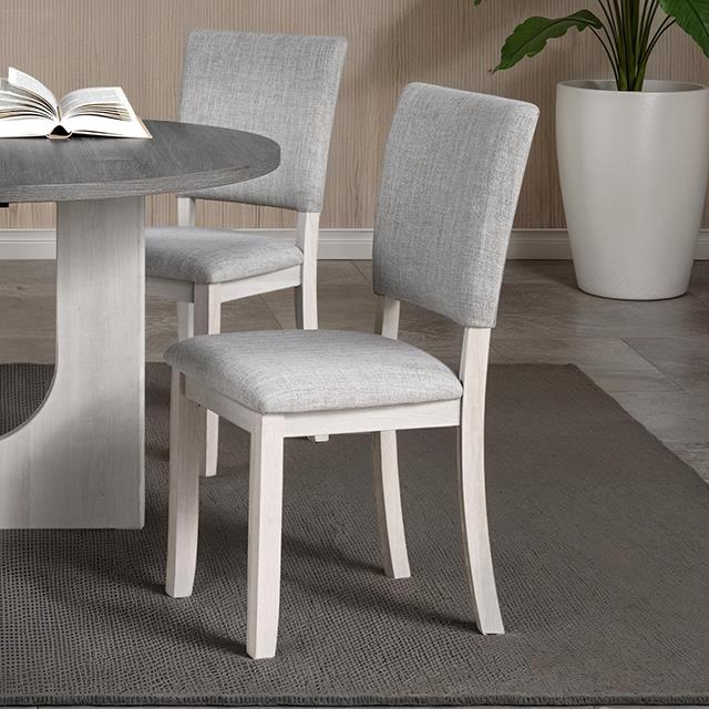 Furniture of America Oberto SL3406GY-SC-4PK Set Of 4 Upholstered Side Chair IMAGE 1