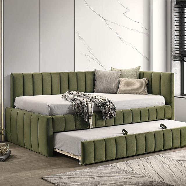 Furniture of America Nardi FM1206GR-BED Twin Daybed with Trundle IMAGE 1