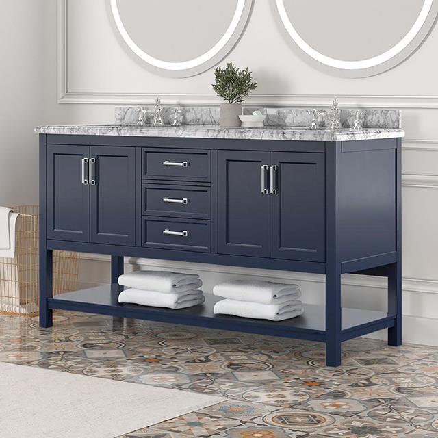 Furniture of America Reston TM-VS001BL-61 61" Vanity with Top/ Sink IMAGE 1