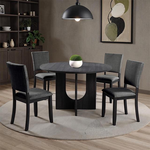 Furniture of America Oberto SL3406DG-RT-5PC 5 Pc Round Dining Table Set IMAGE 1