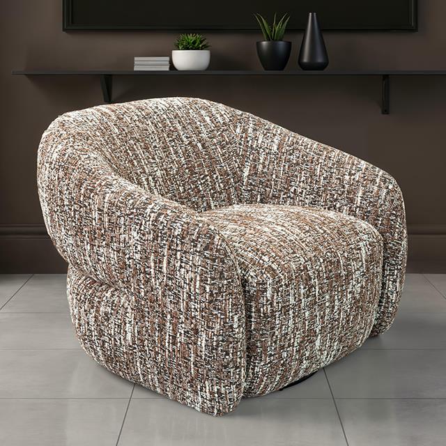 Furniture of America Pyrena FM-AC6013BR-SW Swivel Chair IMAGE 1