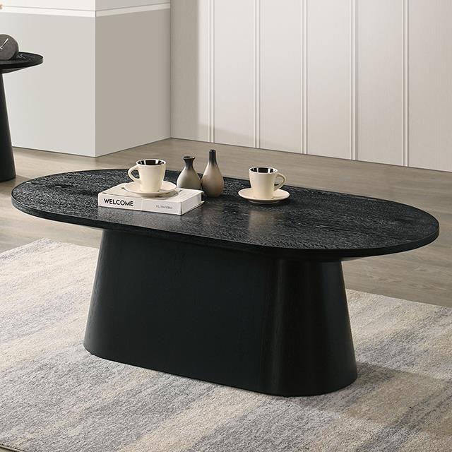 Furniture of America Halewood FM4222BK-CO-PK Oval Cocktail Table IMAGE 1