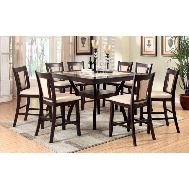 Furniture of America Brent CM3984PT-9PC 9 Pc Counter Height Table Set IMAGE 1