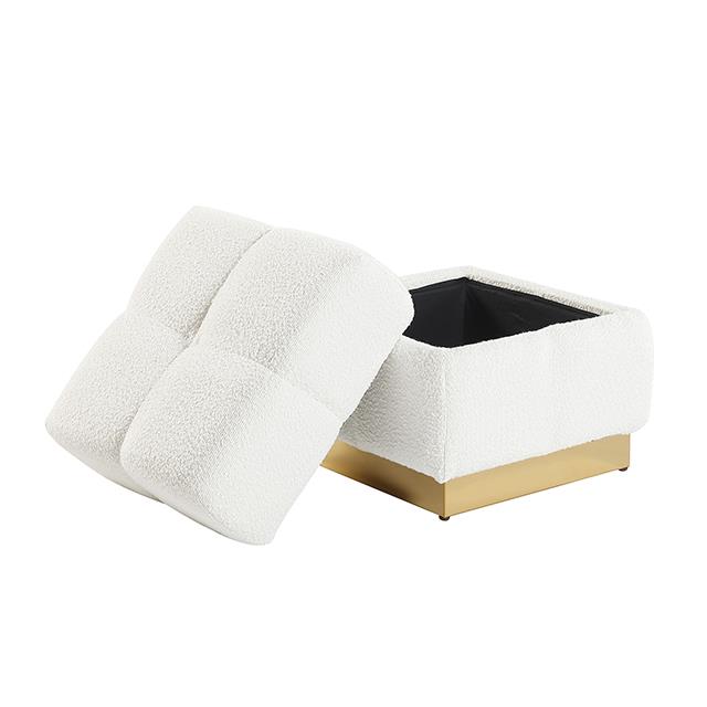 Furniture of America Aileen FM-AC8006WH Storage Stool IMAGE 2