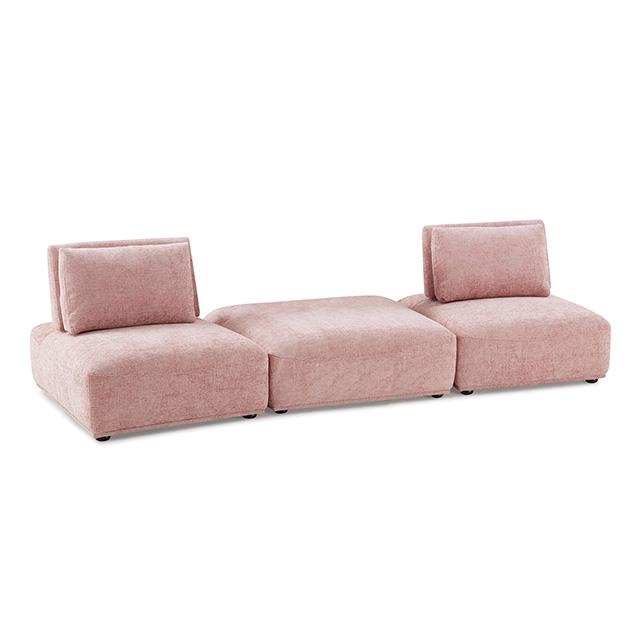 Furniture of America Stavanger FM63001PK-C 2-Seater with Square Ottoman IMAGE 1