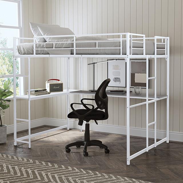 Furniture of America Cybill FM-BK905WH-F-BED Full Loft Bed IMAGE 1