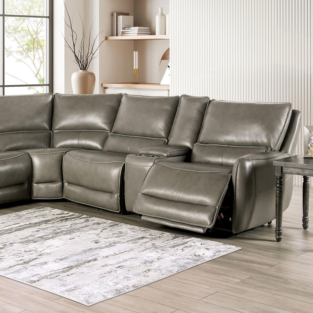 Furniture of America Hestia CM9920GY-SECT-PM Power Sectional IMAGE 1