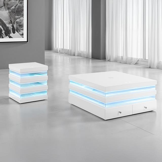 Furniture of America Maloy FM47008WH-CS Rectangular Cocktail Table IMAGE 2