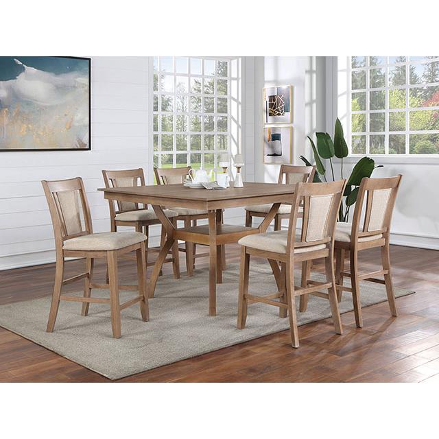 Furniture of America Upminster CM3984NT-PT-7PC 7 Pc Counter Height Table Set IMAGE 1