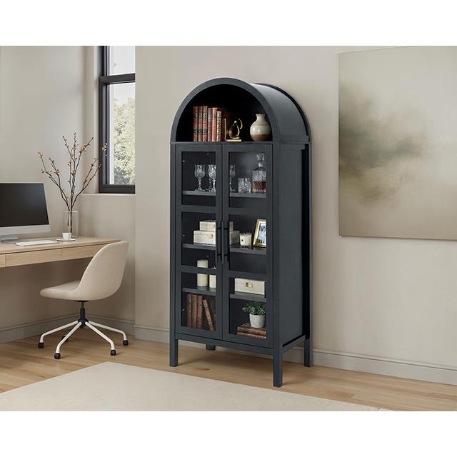 Furniture of America Gateshead SL-AC8001BK-3A Arched Cabinet IMAGE 2