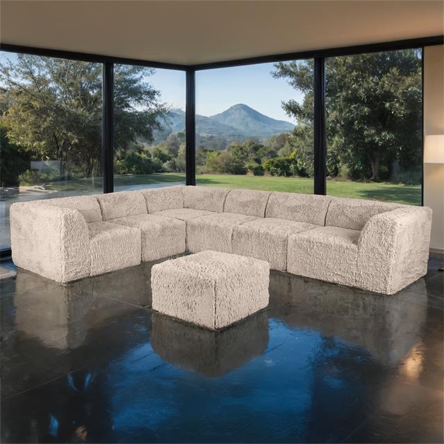 Furniture of America Nappi FM62102TP-SECT-L+OT Large L-Sectional with Ottoman IMAGE 1