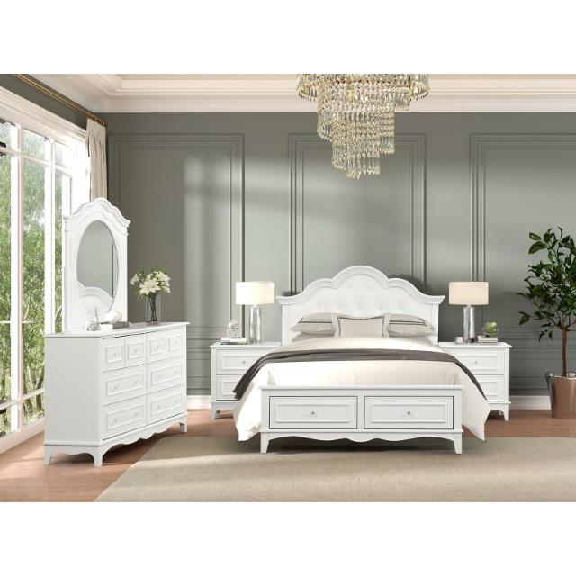 Furniture of America Naucalpan FM7456WH-Q-BED Queen Storage Bed IMAGE 3