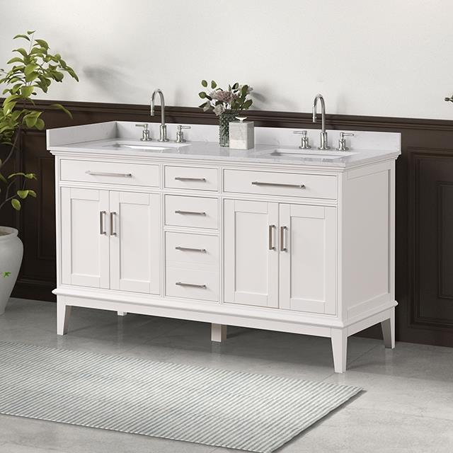Furniture of America Rimini TM-CT004WH-60+04WH Vanity Set IMAGE 1