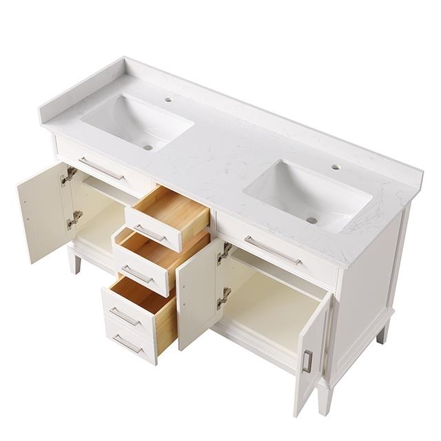 Furniture of America Rimini TM-CT004WH-60+04WH Vanity Set IMAGE 4
