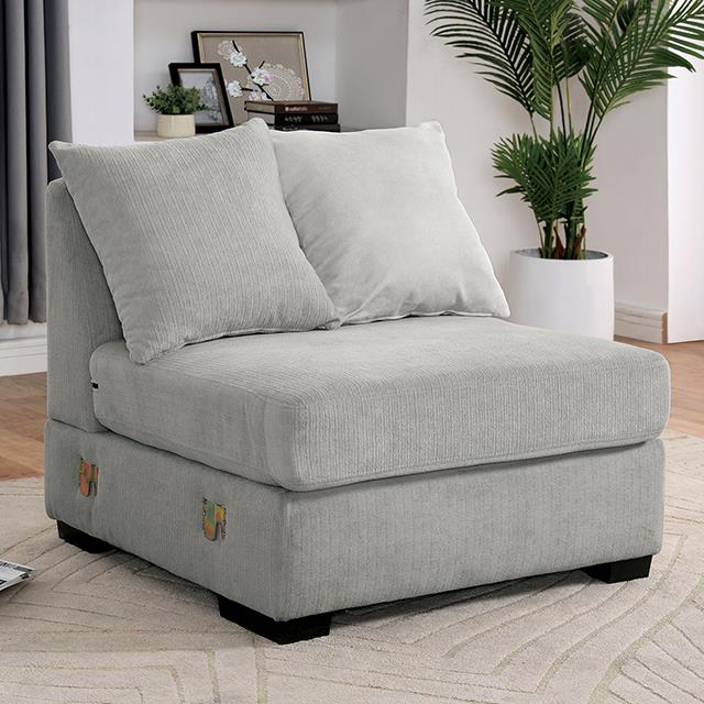 Furniture of America Leandra CM6258LG-AC Armless Chair IMAGE 1