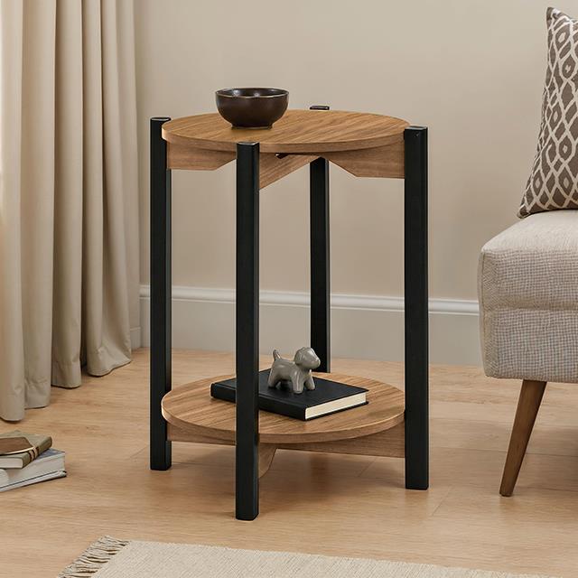 Furniture of America Hyde SL4200WN-E Round End Table IMAGE 2
