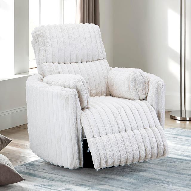 Furniture of America Belper FM-AC8018WH-PM Power Glider Recliner with Swivel IMAGE 1