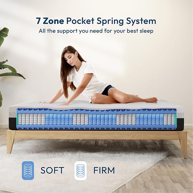 Furniture of America Verbena DM2122-CK 12" California King Hybrid Pocket Coil Mattress IMAGE 5