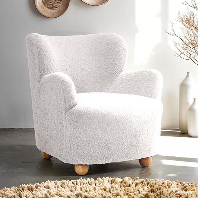 Furniture of America Acaso FM-AC8017WH Accent Chair IMAGE 1