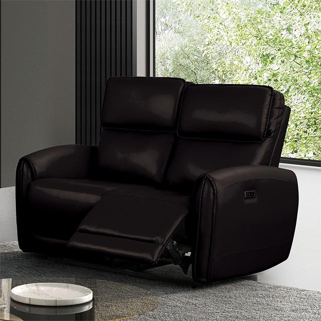 Furniture of America Schlieren FM6012BK-LV-PM Power Loveseat IMAGE 1