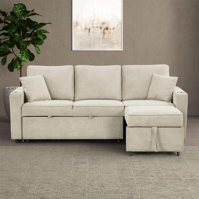 Furniture of America Kendal FM6965BG-SF-PK Sleeper Sofa Sectional IMAGE 2