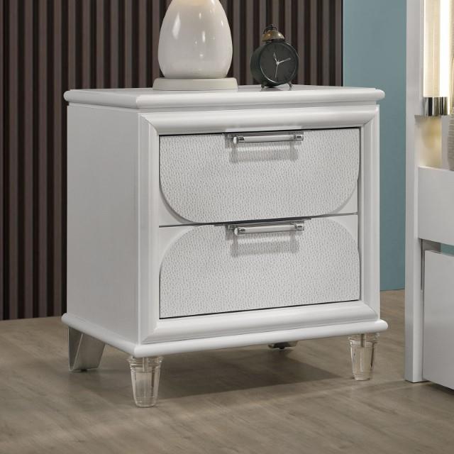 Furniture of America Lareina FM72081WH-N Nightstand IMAGE 1
