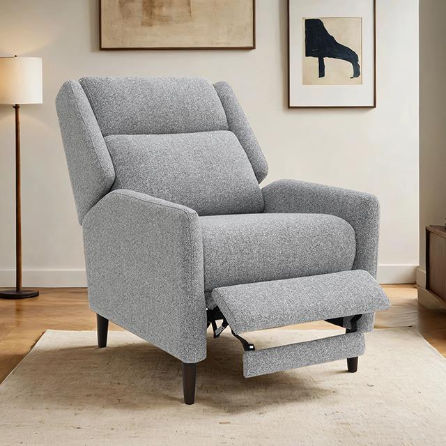 Furniture of America Psyche FM-AC6009GY Pushback Recliner IMAGE 1