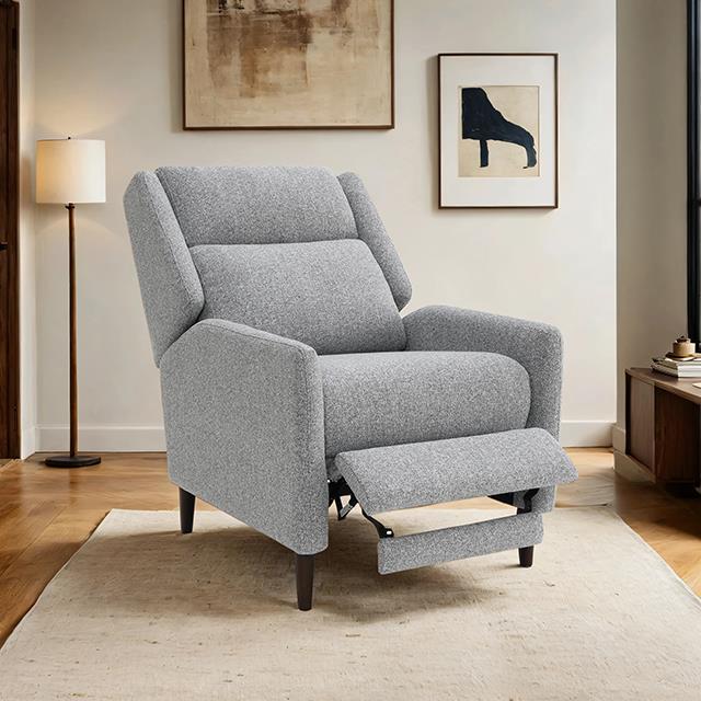 Furniture of America Psyche FM-AC6009GY Pushback Recliner IMAGE 2