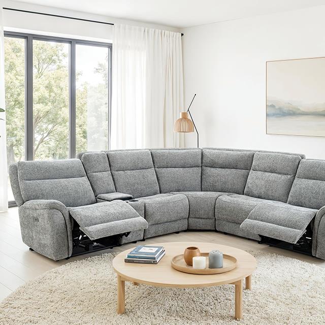 Furniture of America Mattheus CM9944GY-SECT-PM Power Sectional IMAGE 1