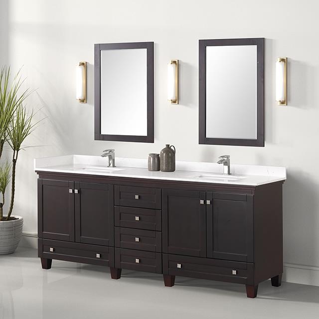 Furniture of America Oliva TM-CT006WH-80+11ES+M Vanity Set with Mirror IMAGE 1