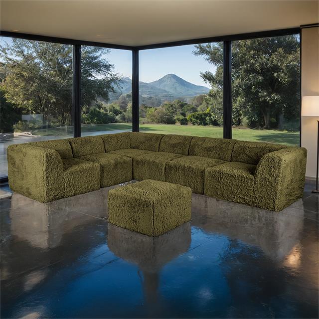 Furniture of America Nappi FM62102GR-SECT-L+OT Large L-Sectional with Ottoman IMAGE 1