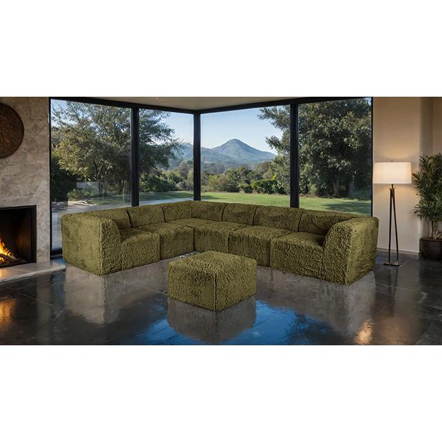Furniture of America Nappi FM62102GR-SECT-L+OT Large L-Sectional with Ottoman IMAGE 2