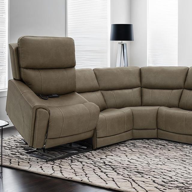 Furniture of America Orpheus FM68100BR-SECT-LC Power Sectional with Lift Chair IMAGE 1
