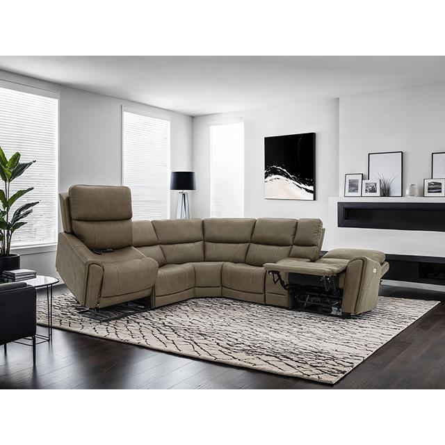 Furniture of America Orpheus FM68100BR-SECT-LC Power Sectional with Lift Chair IMAGE 2