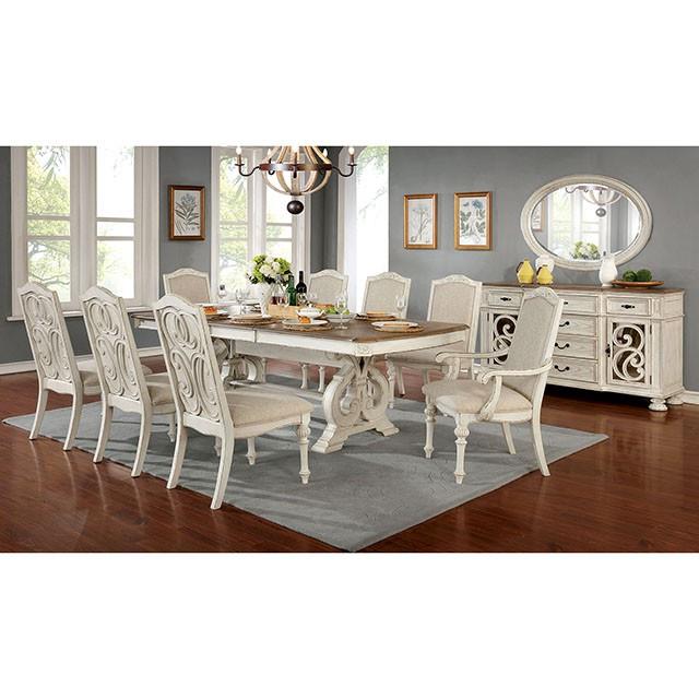 Furniture of America Arcadia CM3150WH-T-9PC 9 Pc Dining Table Set IMAGE 1