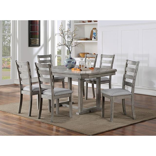 Furniture of America Laquila CM3542GY-T-6PC-BN 6 Pc Dining Table Set with Bench IMAGE 2