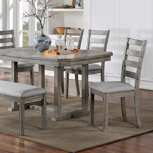 Furniture of America Laquila CM3542GY-T-6PC-BN 6 Pc Dining Table Set with Bench IMAGE 5