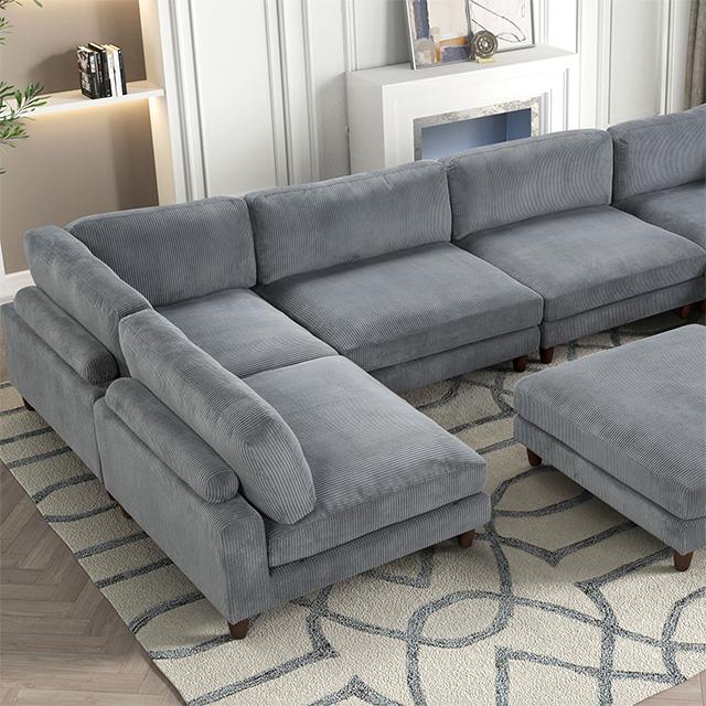Furniture of America Dagenham FM6800GY-A Sectional IMAGE 1