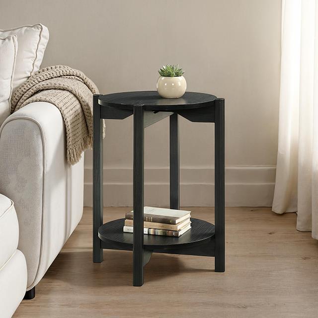 Furniture of America Hyde SL4200BK-E Round End Table IMAGE 2