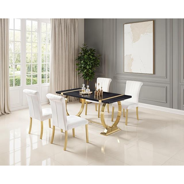 Furniture of America Horley FM37010GD-T-60-5PC 5 Pc Dining Table Set IMAGE 2